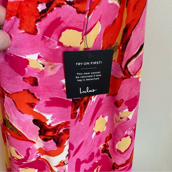 NWT Lulu’s Floral Maxi Strappy Open Back and Front Slit Size Small - Picture 10 of 15